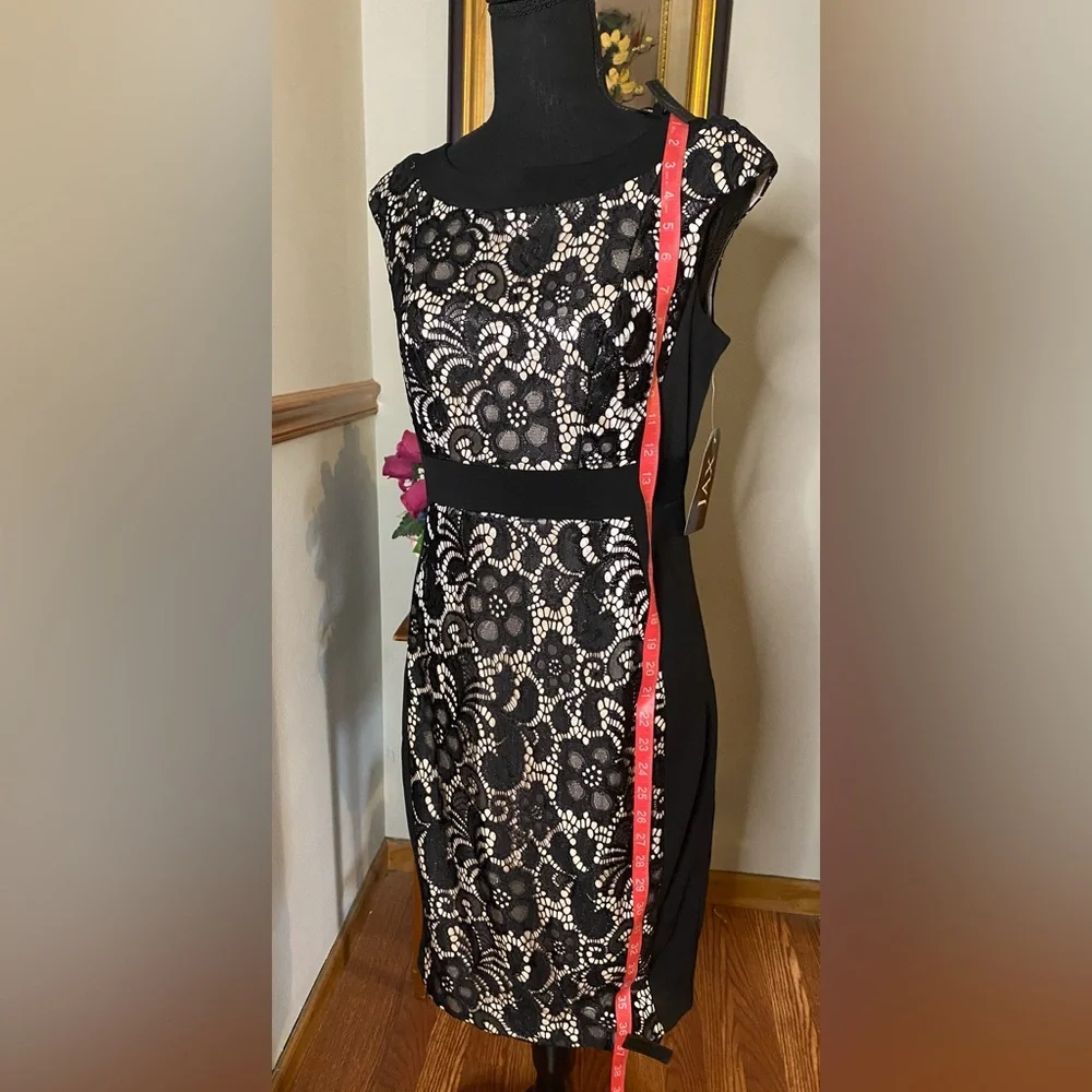 JAX black lace and nude dress, size 6 - Picture 4 of 6